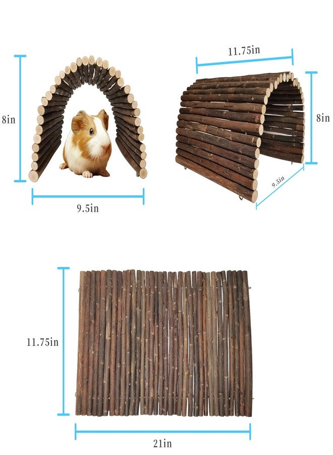 AGGQQA Guinea Pig Hideout Rabbit Hide Rat Cage Accessories Extra Large Wooden Tunnel Hut Hideaway for Pig Hideout Tortoise Hedgehog Ferret and Chinchilla - Image 4